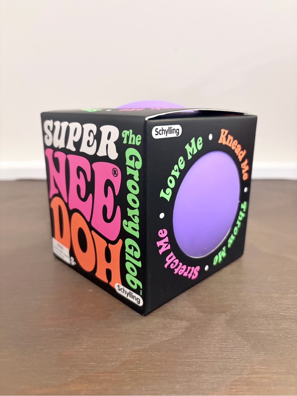 💜 NeeDoh Super the Groovy Glob Squishy Squeeze Purple Schylling NIB Fidget